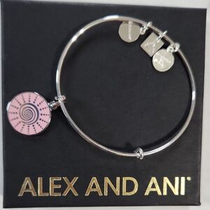 Alex and Ani Pink Spiral Sun Silver Bracelet NWOT